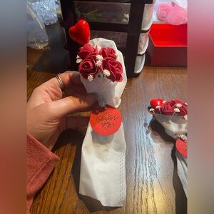 Valentine's Day Red Rose Bouquet with Heart Magnet